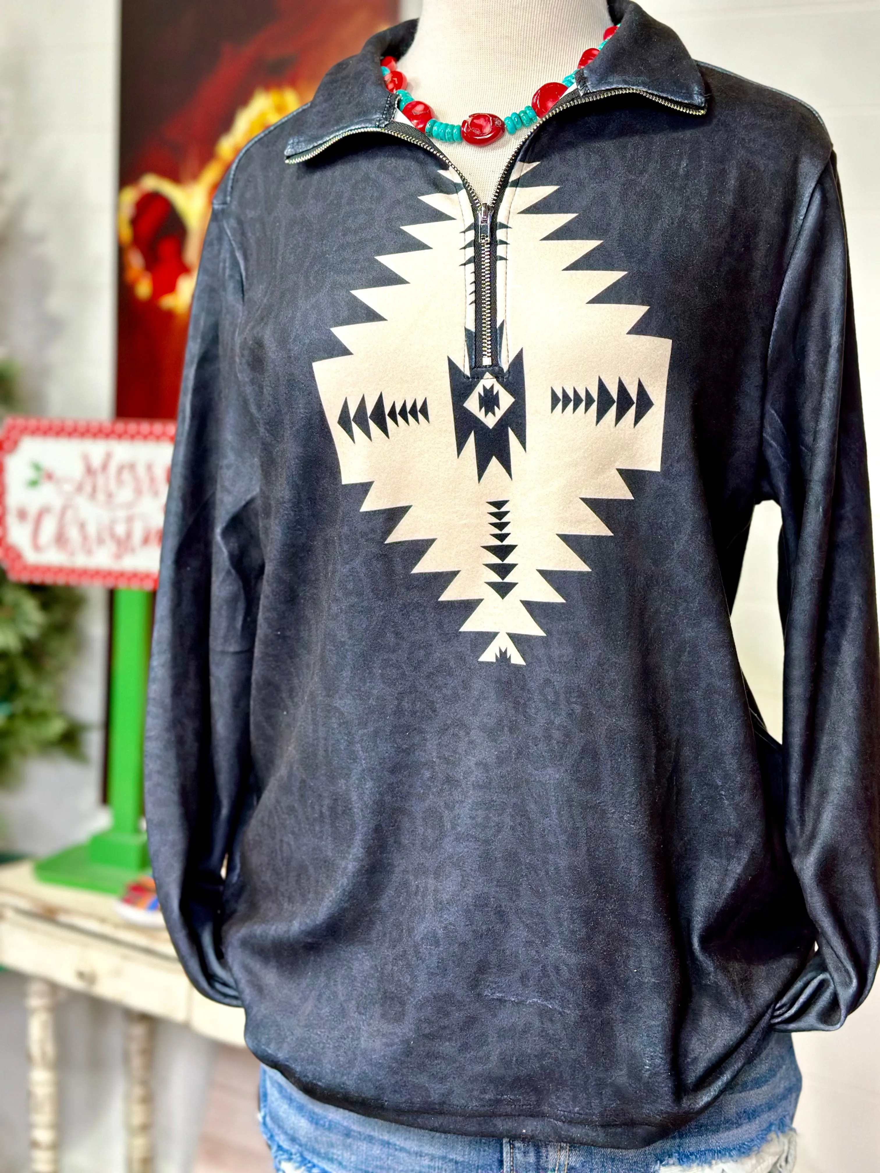 The Aztec Quarter Zip Rodeo Day Pullover