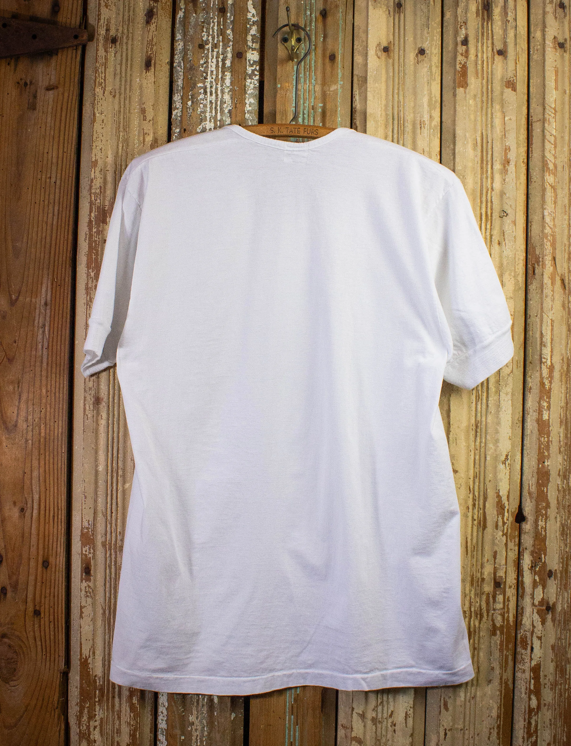 1970s Large Vintage Race Brand White Henley Shirt for Men