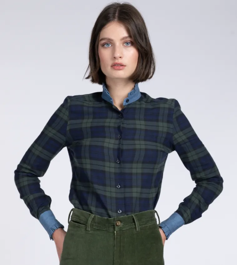 Vita blackwatch tartan piecrust shirt