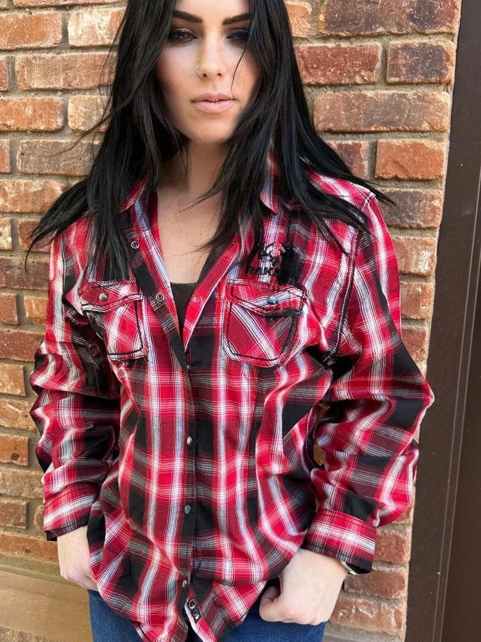 Womens Jasper Western Shirt | Red - Clearance