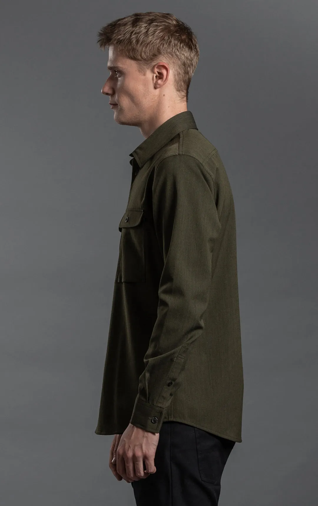 WOOL COTTON WORK SHIRT - CLEARANCE