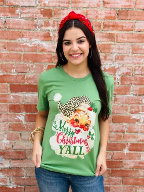 Y'all Leopard Santa Graphic Tee